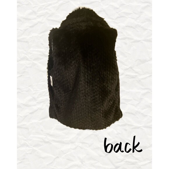 FREE PLANET Faux Fur Vest Black Size Medium NWT - Picture 3 of 11